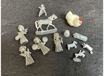 Vintage Lead Figure And Monopoly Piece Lot