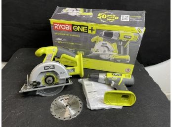 Ryobi 18v Lithium Circular Saw And Drill Set With Bag - Opened But Never Used