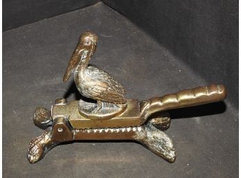 Vintage Pelican With 4 Nut Feet Metal Nutcracker