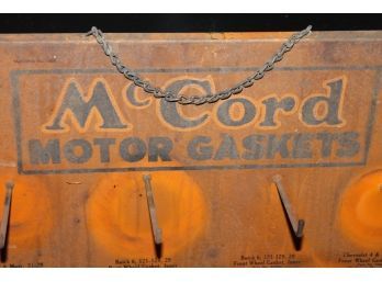 Original LARGE McCord Car Motor Gaskets GAS STATION Industrial Advertising Sign Rack STUDEBAKER NASH DODGE ETC