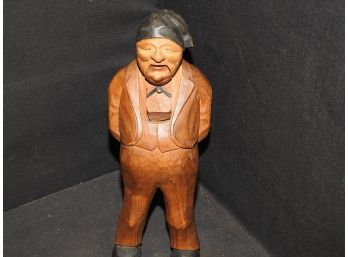 Old ANRI Wooden Carved Barfly Guy Nutcracker
