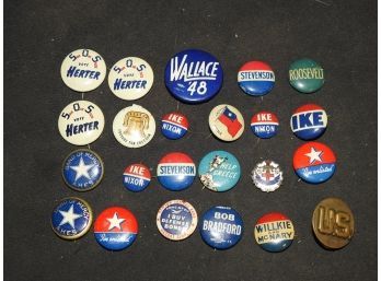 Old Political Button Pin Lot