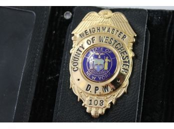 Unusual Westchester New York Dept Of Public Works WEIGHMASTER Police Type Official Badge And Wallet