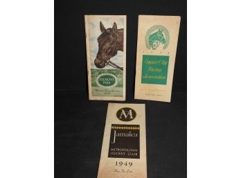 1949 Belmont Raceway 1949 Jamaica Raceway 1948 Empire City Raceway Horse Racing Scorecard Programs