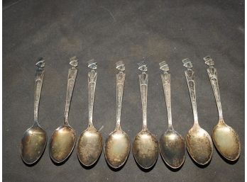 8 Vintage Silver Plated Charlie McCarthy Spoons