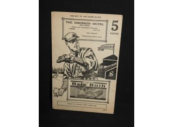Original 1930s Senators Baseball Score Card
