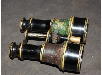 Old Brass Binoculars Hallmarked And Inscribed
