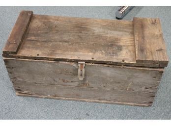 Old Painted Wood Tool Or Equipment Crate Box