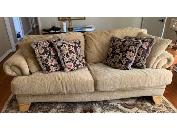 Upholstered Sofa With Decorative Pillows