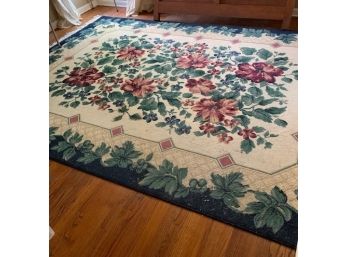 Green, Navy, And Beige Area Rug, 10.5 Ft X 7.75 Ft