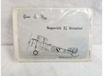 Rare Classic Sopwith 1 1/2' Strutter Vacuform Plastic Military Airplane Model Kit 1:72 Scale