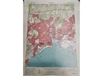 Vintage 1960 Bridgeport Quadrangle CT.  US Geological Topographic Map #7