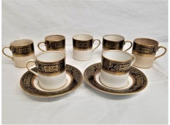 Set Of Seven Coronet Rego England Espresso Size Cups With Two Saucers