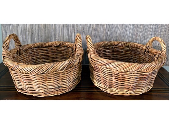 Pair Of Handwoven Baskets