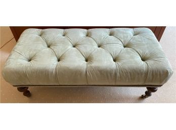 Crate And Barrel  Performance Suede Ottoman On Casters