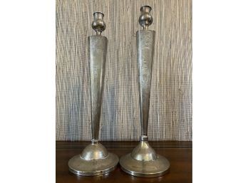 Antique Silver Candlesticks - Marked