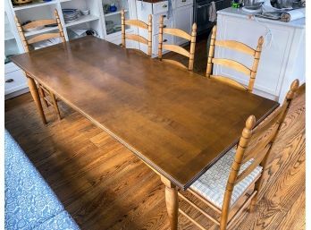 French Table And  Set Of 5 Chairs