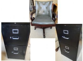 File Cabinets And Leather Desk Chair