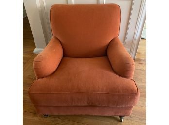 Rust Color Upholstered Chair On Casters