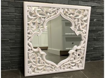 Distressed Square Accent Wall Mirror W Overlay