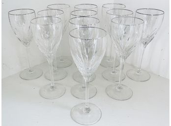 Set Of 12 Firelight Platinum Wine Glasses By Lenox