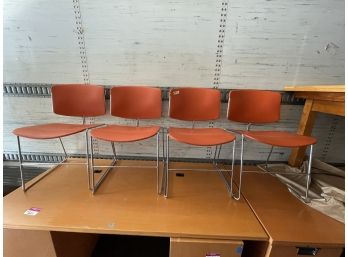 SET OF FOUR MIDCENTURY STEEL CASE CHAIRS
