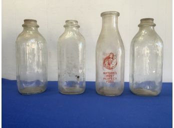 Glass Milk Bottle Lot
