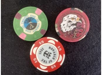 Casino Chip Lot Of 3