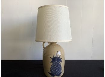 Blue Pineapple Painted Table Lamp