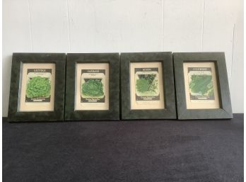 Seed Packets In Black Frames Lot Of 4