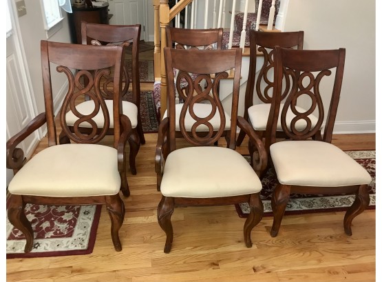 Gorgeous Set Of 6  Harp Back Dining Chairs