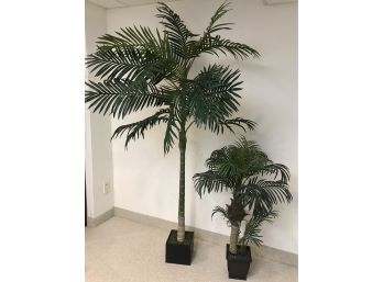 Pair Of Fabulous Faux Palm Trees