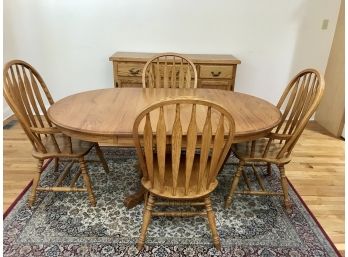 Solid ADARONDACK Oak Kitchen Table And Chairs