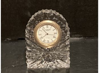 Tipperary Miniature Crystal (?)  Quartz  Paperweight Clock (Needs A Battery)