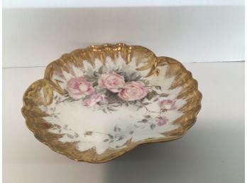 Vintage L & S French Limoges Glided Floral Bowl {2 Areas Of Repair