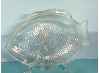 Vintage Clear Glass Fish Shaped Plate