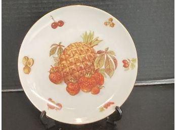 Vintage Leftmann Weiden Bavaria Pineapple, Cherries And Nuts Plate  (7 Inches In Diameter) West Germany
