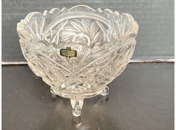 Vintage Crystal Open Footed Candy Dish (8 Inches In Diameter)