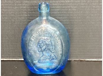 Vintage Empire Glass Blue General Taylor Never Surrenders/The Father Of His Country Bottle