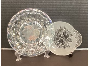 Vintage Pair Glass Serving Dishes