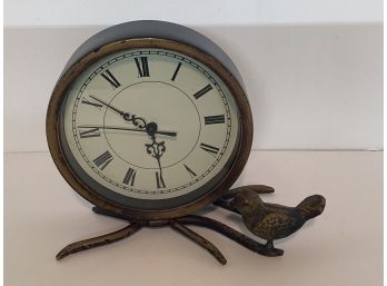 Vintage Battery Operated Mantle Clock Large Roman Numerals