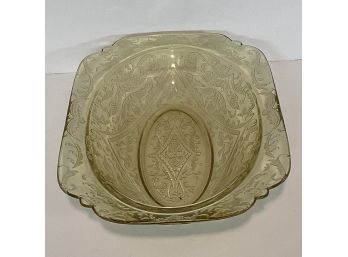 Vintage Federal Glass Amber Madrid Oval Bowl (1930's)