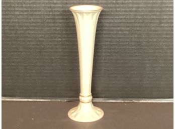 Vintage Ivory Colored Lenox Fluted Ribbed Bud Vase (made In USA) (9 Inches Tall)