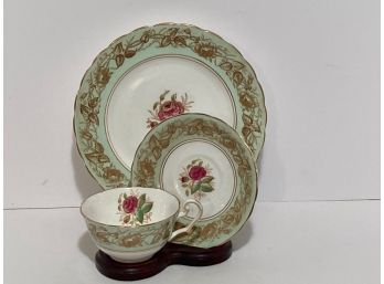 Vintage Victoria C & E Hand Painted Chelsea Tea Cup, Saucer, And Side Plate