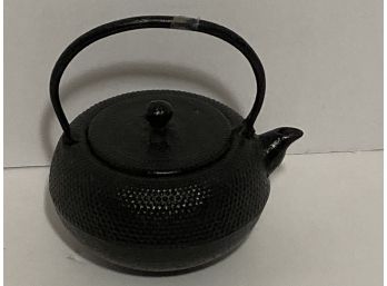 Vintage Black Cauldron Style Teapot
