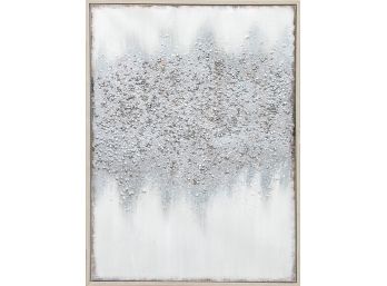 Abstract Speckled Silver-Tone Wall Art On Canvas