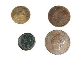 330 A.D. Roman Empire Broze-  Antique Coins & Token- Great Britain- Belgium- Canada