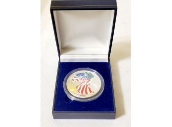 2000 Colored American Silver Eagle Dollar 1 Oz .999 Fine Silver Coin In Presentation Box