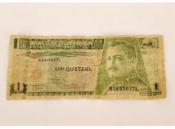Banco De Guatemala Un Quetzal Banknote
