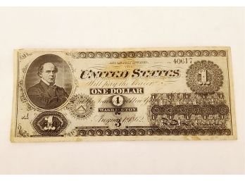 Antique United States Of America 1862 One Dollar Banknote
